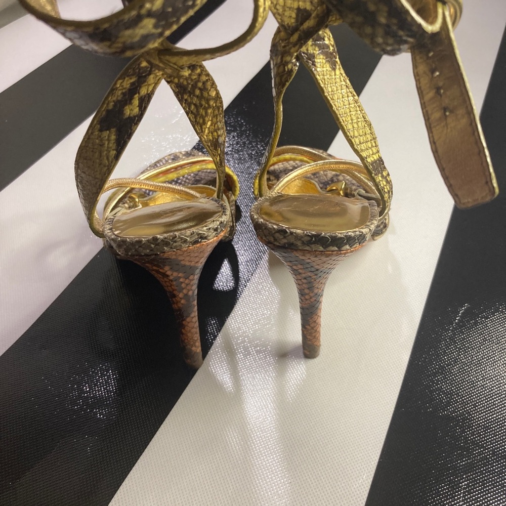 Coach Florence Heels Printed Python Snake Strap S… - image 5